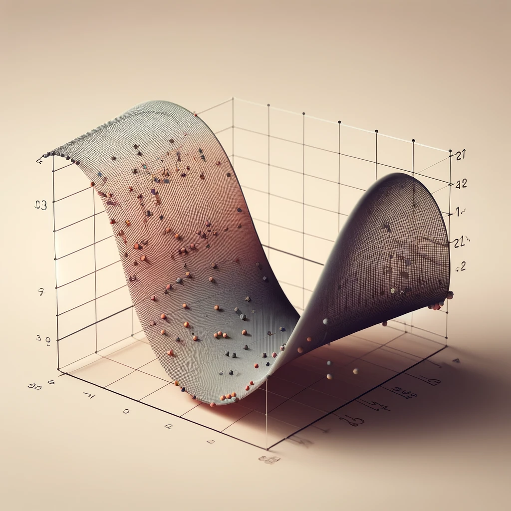 Cubic spline interpolation as imaged by DALL-E 3