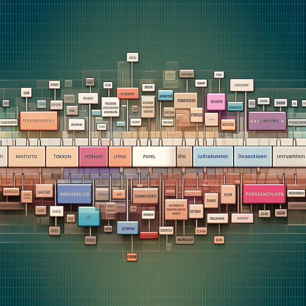 LLM tokenization process as imaged by DALL-E 3